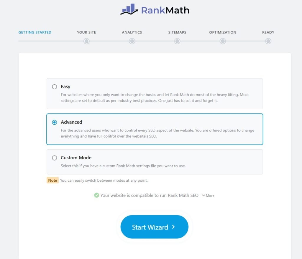 Rankmath Setup Wizard Page