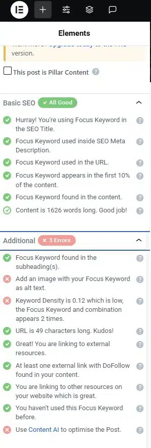 Other SEO features