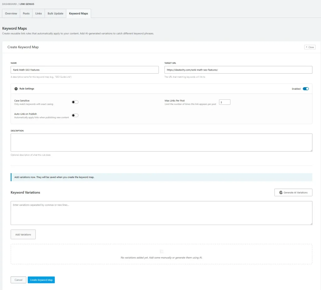 Create Keyword Maps